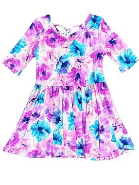 Dot Dot Smile Girls Dress Size 2T Watercolor Bloom Ballerina Twirl Spin Pink